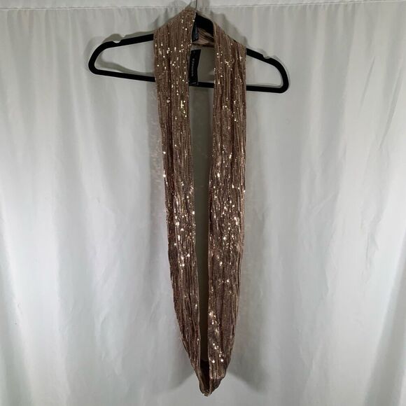 New Express Scarf One Size Pink Sequin Round Shinny Wrap - Picture 1 of 7